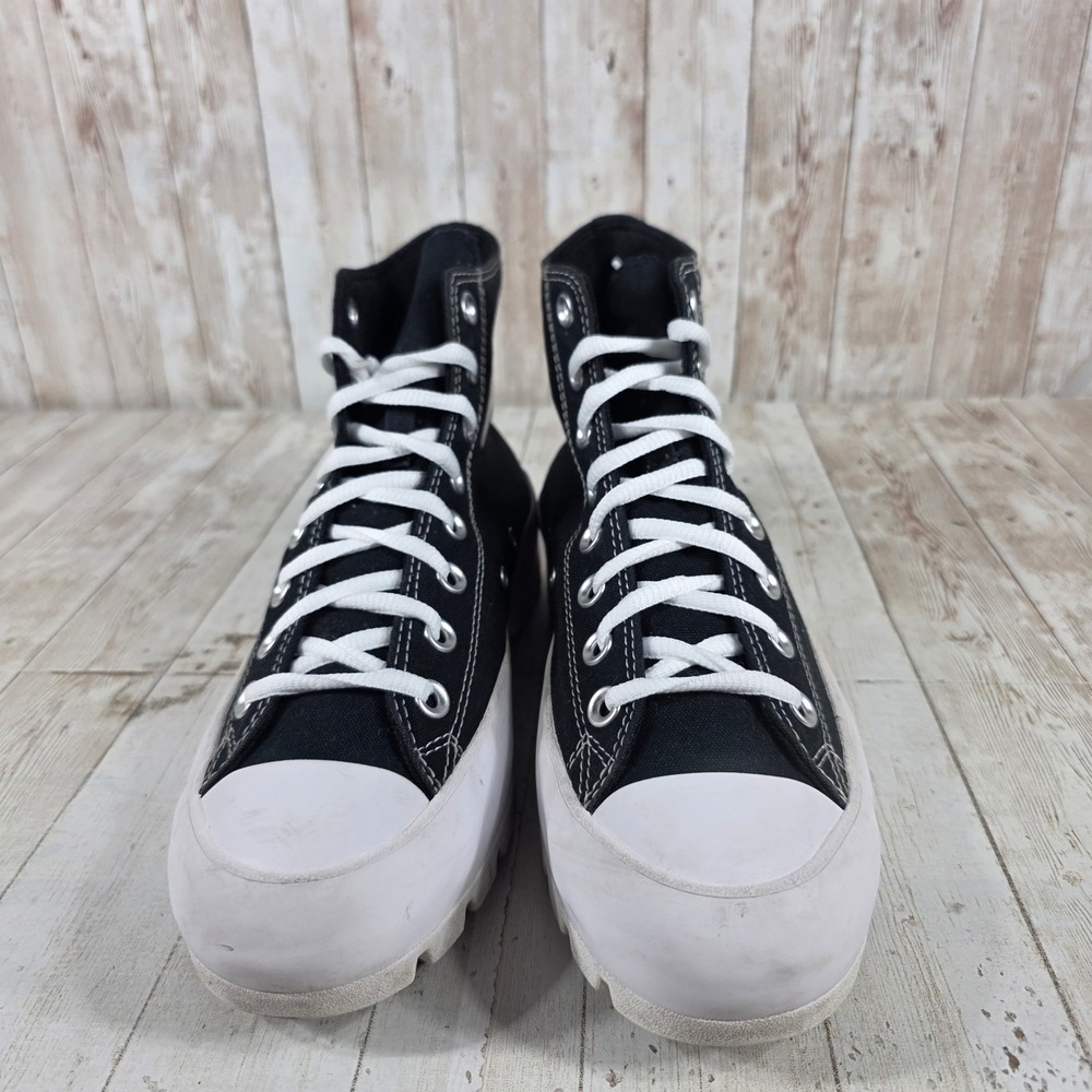 Converse Chuck Taylor All Star Lugged High‎ Top Black White Sneakers Mens 7 - Picture 2 of 8